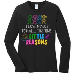 I Love My Job For All The Time Little Reasons Ladies Long Sleeve Shirt