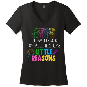 I Love My Job For All The Time Little Reasons Women's V-Neck T-Shirt