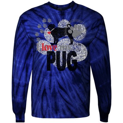 I Love My Pug - Dog Tie-Dye Long Sleeve Shirt