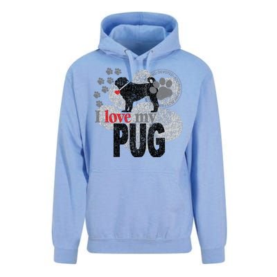 I Love My Pug - Dog Unisex Surf Hoodie