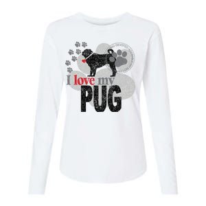 I Love My Pug - Dog Womens Cotton Relaxed Long Sleeve T-Shirt