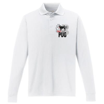 I Love My Pug - Dog Performance Long Sleeve Polo