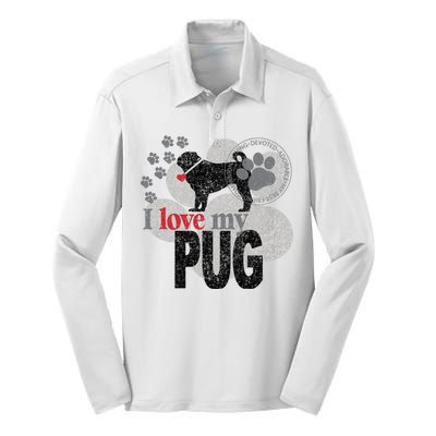 I Love My Pug - Dog Silk Touch Performance Long Sleeve Polo