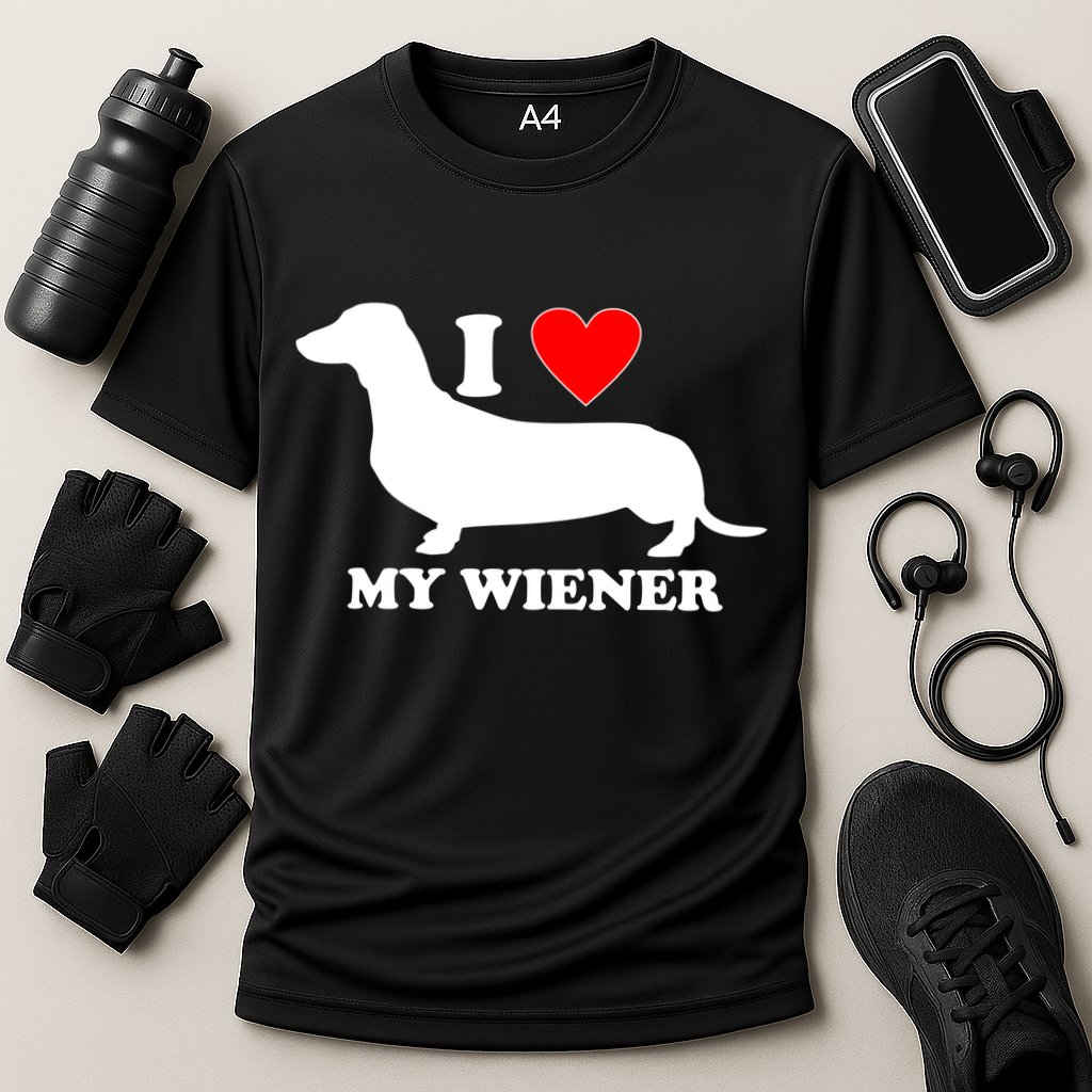 I Love My Wiener Cooling Performance Crew T-Shirt