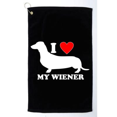 I Love My Wiener Golf Towel