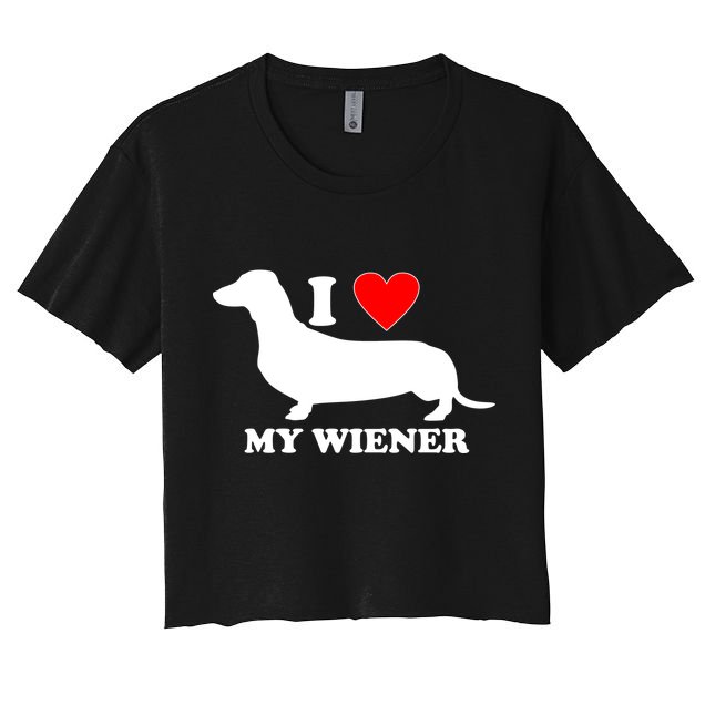 I Love My Wiener Crop Top