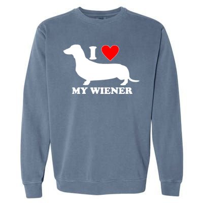 I Love My Wiener Garment-Dyed Sweatshirt