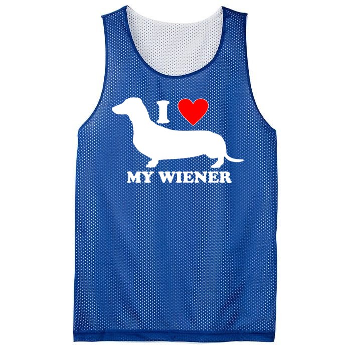 I Love My Wiener Mesh Reversible Basketball Jersey Tank