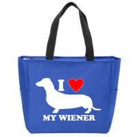 I Love My Wiener Zip Tote Bag