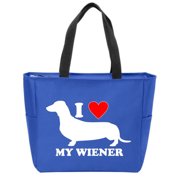 I Love My Wiener Zip Tote Bag