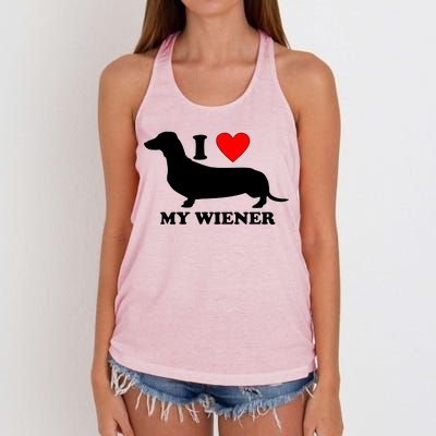 I Love My Wiener Women's Knotted Racerback Tank