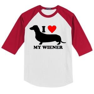 I Love My Wiener Kids Colorblock Raglan Jersey