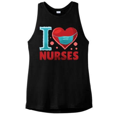 I Love Nurses Ladies PosiCharge Tri-Blend Wicking Tank