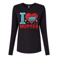 I Love Nurses Womens Cotton Relaxed Long Sleeve T-Shirt