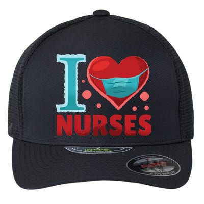 I Love Nurses Flexfit Unipanel Trucker Cap