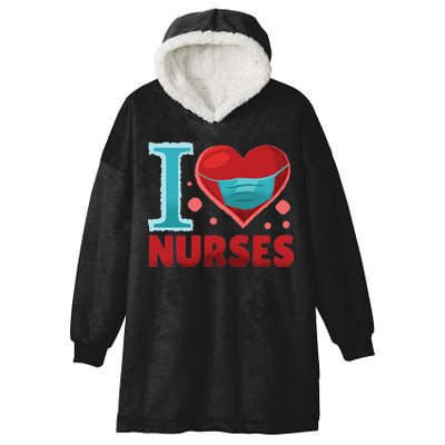 I Love Nurses Hooded Wearable Blanket