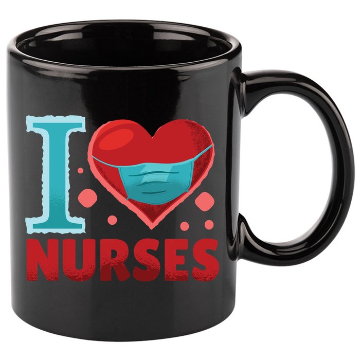 I Love Nurses 11oz C Handle Ceramic Mug