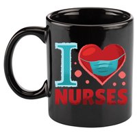I Love Nurses 11oz C Handle Ceramic Mug