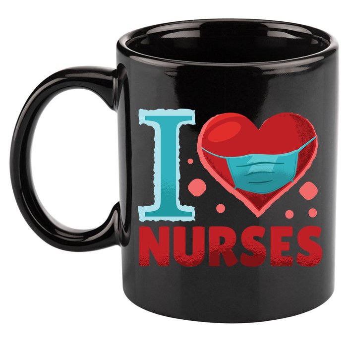 I Love Nurses 11oz C Handle Ceramic Mug