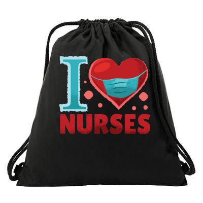 I Love Nurses Drawstring Bag