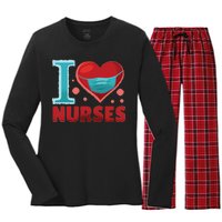 I Love Nurses Women's Long Sleeve Flannel Pajama Set 