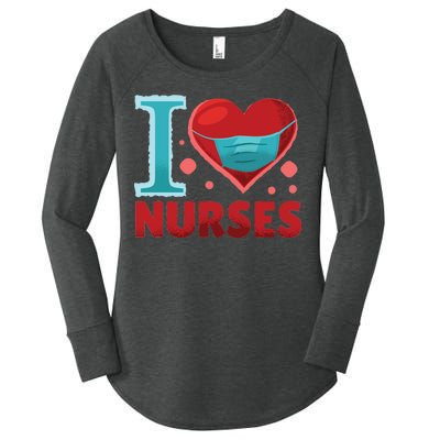 I Love Nurses Women's Perfect Tri Tunic Long Sleeve Shirt