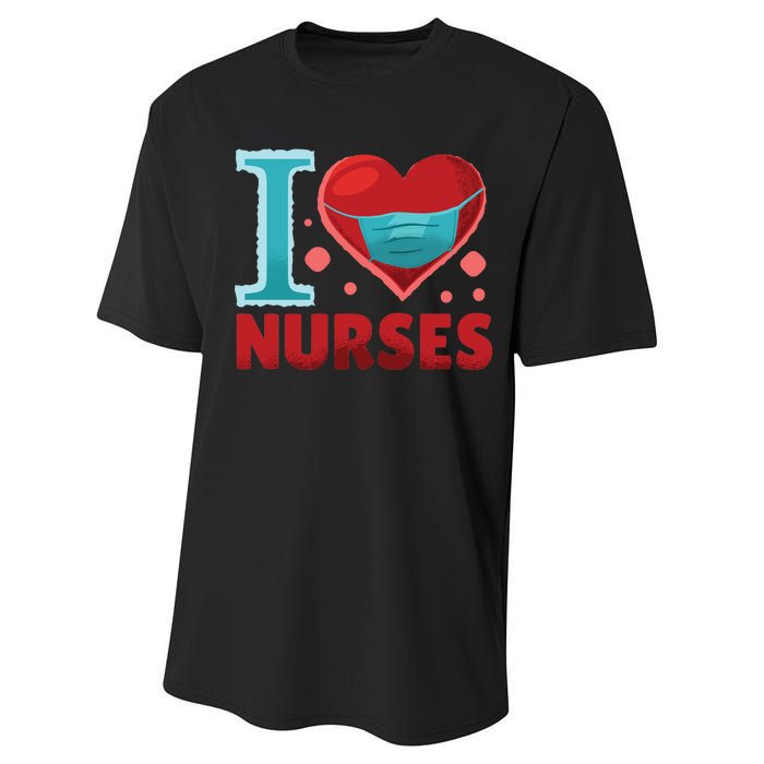 I Love Nurses Performance Sprint T-Shirt