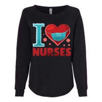 I Love Nurses Womens California Wash Sweatshirt