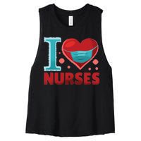 I Love Nurses Women's Racerback Cropped Tank