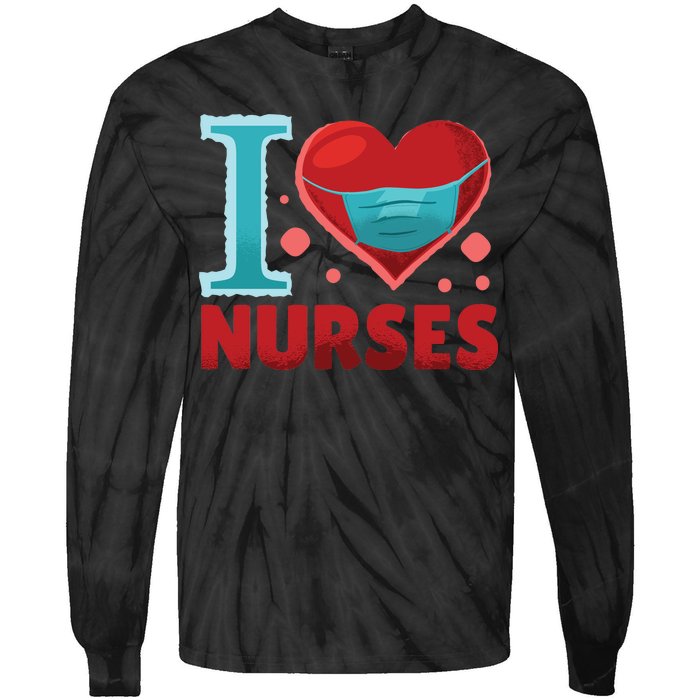 I Love Nurses Tie-Dye Long Sleeve Shirt