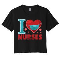 I Love Nurses Women's Crop Top Tee