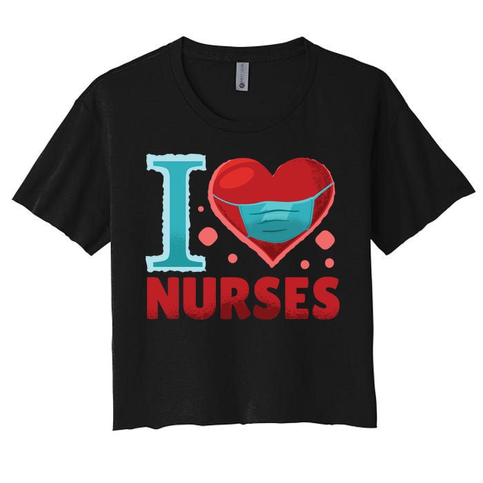 I Love Nurses Women's Crop Top Tee