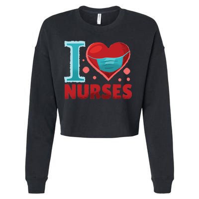 I Love Nurses Cropped Pullover Crew