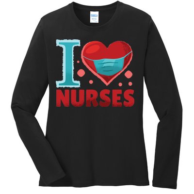 I Love Nurses Ladies Long Sleeve Shirt