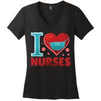 I Love Nurses Women's V-Neck T-Shirt