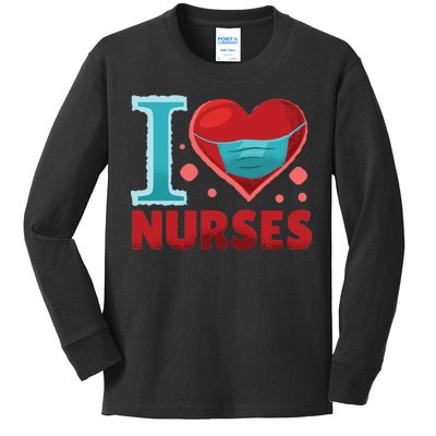 I Love Nurses Kids Long Sleeve Shirt