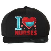 I Love Nurses Wool Snapback Cap