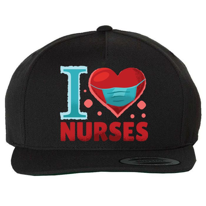 I Love Nurses Wool Snapback Cap