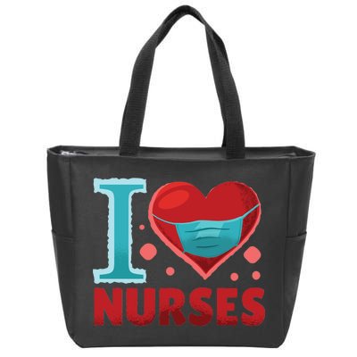 I Love Nurses Zip Tote Bag