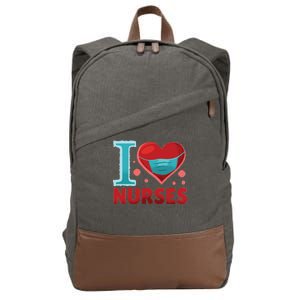 I Love Nurses Cotton Canvas Backpack