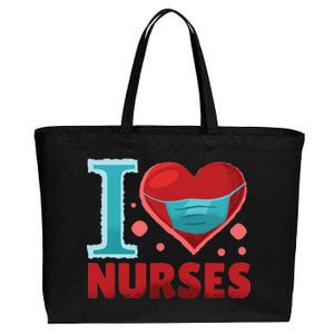 I Love Nurses Cotton Canvas Jumbo Tote