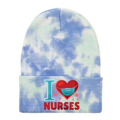 I Love Nurses Tie Dye 12in Knit Beanie