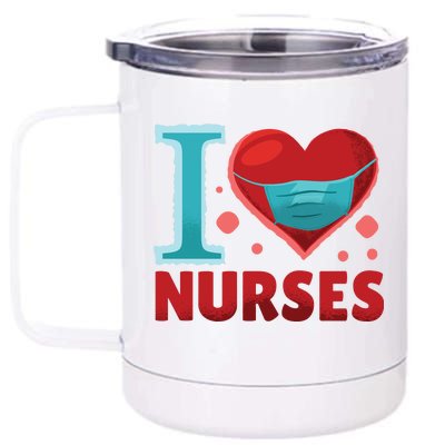 I Love Nurses 12 oz Stainless Steel Tumbler Cup