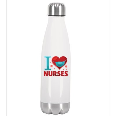 I Love Nurses Stainless Steel Insulated Water Bottle