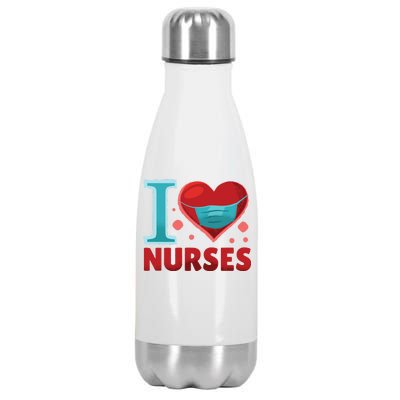 I Love Nurses Stainless Steel Insulated Water Bottle