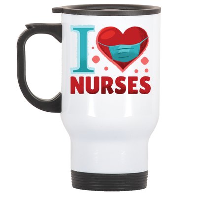 I Love Nurses Stainless Steel Travel Mug