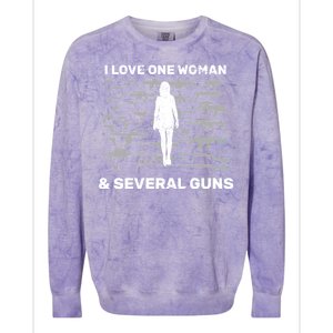 I Love One Woman and Several Guns Colorblast Crewneck Sweatshirt