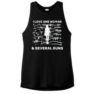 I Love One Woman and Several Guns Ladies PosiCharge Tri-Blend Wicking Tank