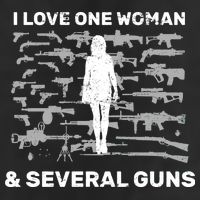 I Love One Woman and Several Guns 7 Panel Mesh Trucker Snapback Hat