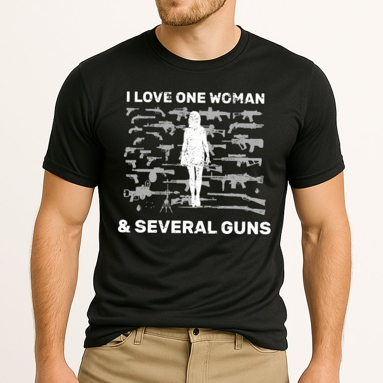 I Love One Woman and Several Guns Cooling Performance Crew T-Shirt